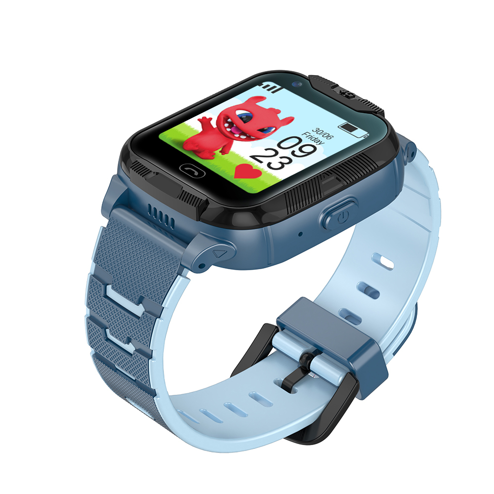 Blue Maxlife kids smartwatch, angled view with buckle strap