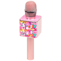 Paw Patrol karaoke microphone in pink with Skye design, front view